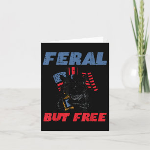Tarjeta 4 De Julio Raccoon Feral Pero Patriota Gratuito M
