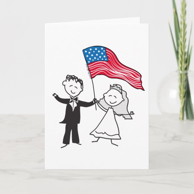 Tarjeta 4 de julio Regalos de boda (Anverso)