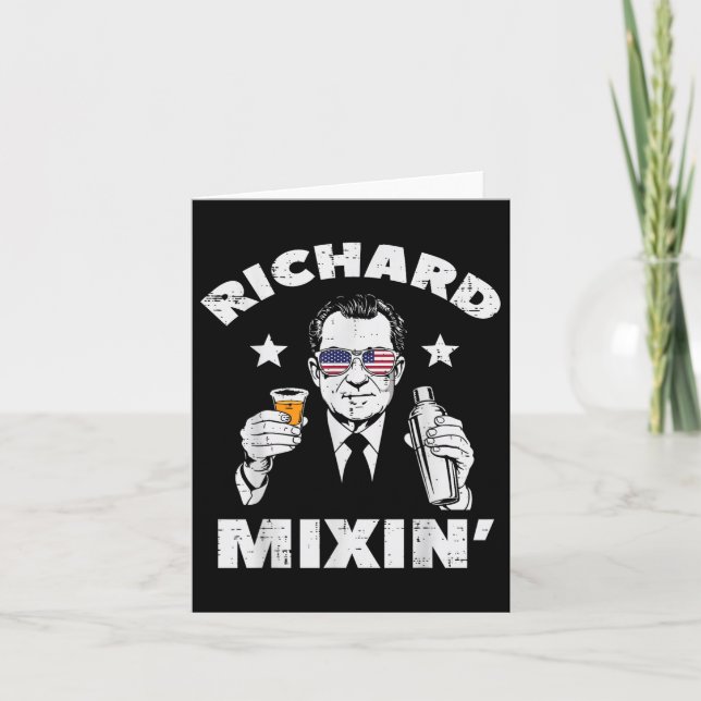 Tarjeta 4 De Julio Richard Mixin Nixon Presidente Patriot (Anverso)