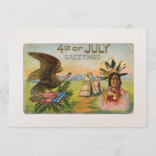Tarjeta 4 de julio Saludos