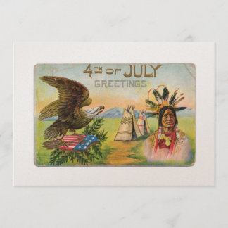 Tarjeta 4 de julio Saludos