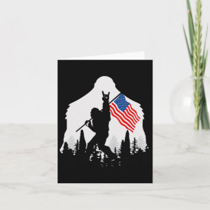 Tarjeta 4 De Julio Shirt Bigfoot Sasquatch Estadounidense 