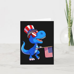 Tarjeta 4 De Julio Shirt Us Flag Dino Kids Boys Patriotic