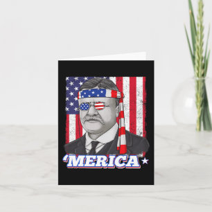 Tarjeta 4 De Julio Theodore Roosevelt Merica Patriótica EE