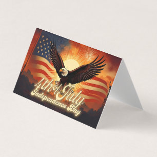 Tarjeta 4 de Julio – Tributo Majestuoso al Águila y Fuegos