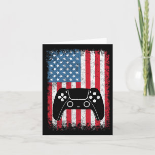 Tarjeta 4 De Julio Videojuego Jugador Niños Hombres Usa T
