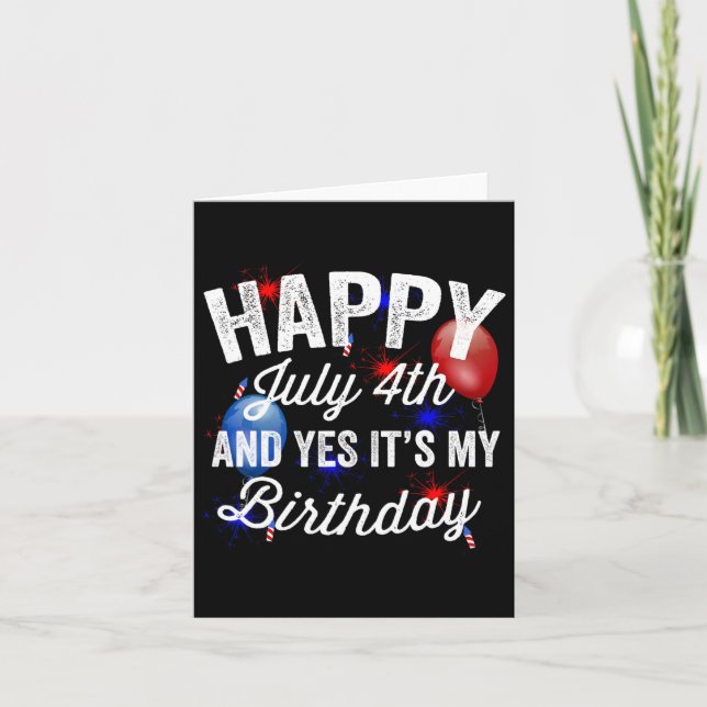 Tarjeta 4 de julio y sí, es mi Día de la Independencia (Anverso)