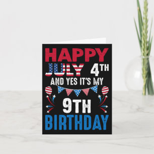 Tarjeta 4 de julio y sí, es mi novena fiesta norteamerican