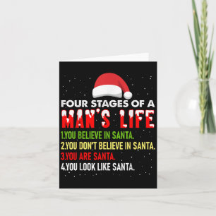 Tarjeta 4 Etapas De Man Life Funny Santa Navidades Papi C