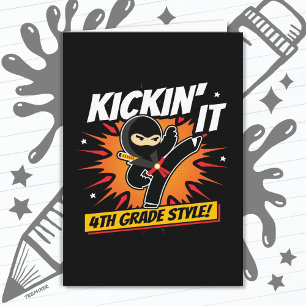 Tarjeta 4° Grado Ninja Kick El Primer Día De Vuelta A La E