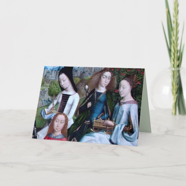 Tarjeta 4 Mártires vírgenes en un jardín (detalle; M 070) (Anverso)