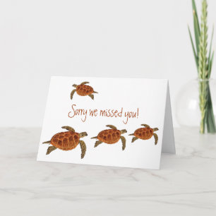 Tarjeta 4 tortugas de Hawksbill