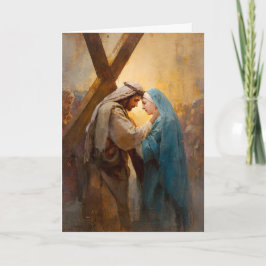 Tarjeta 4ta Estación del Vía Crucis - Jesús se encuentra c