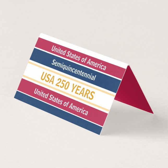 Tarjeta 4th of July 2026 USA 250 Years Semiquincentennial  (Reverso)