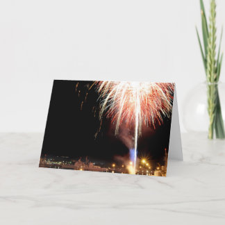Tarjeta 4to de los fuegos artificiales de julio