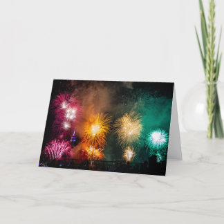 Tarjeta 4to de los fuegos artificiales de julio en NYC