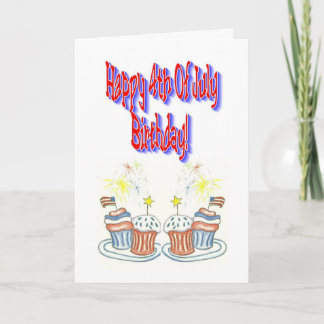 Tarjeta 4to feliz del cumpleaños de julio