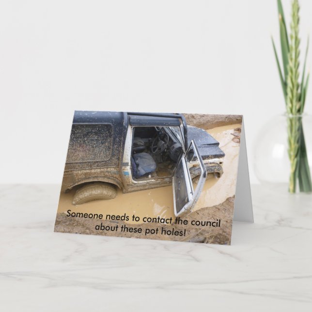 Tarjeta 4x4 fuera del jeep de los carros atascada  (Anverso)