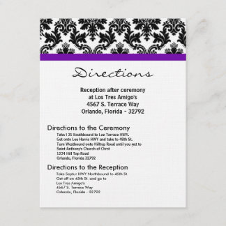 Tarjeta 4x5 de dirección Recepcion Black Damask Pu