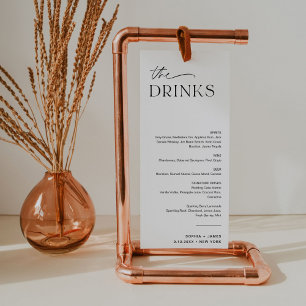 Tarjeta 4x9.25 del menú de bebidas Bodas EVERLEIGH