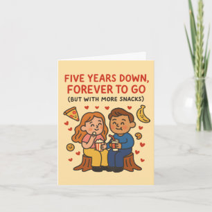 Tarjeta 5º aniversario de bodas Cinco Años Pasados, Por Si
