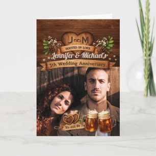 Tarjeta 5º Aniversario de Bodas de Madera We Still Do Foto
