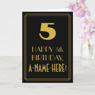 Tarjeta 5º cumpleaños ~ Art Deco Inspirado Aspecto "5" y n