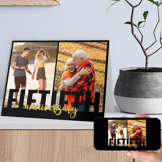 Tarjeta 50º aniversario 2 Foto Boda Dorado (Subido por el creador)