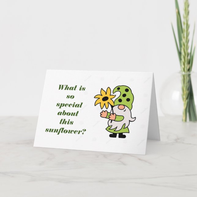 TARJETA ***50º CUMPLEAÑOS*** GNOME ENVÍA SUNFLOWER (Anverso)