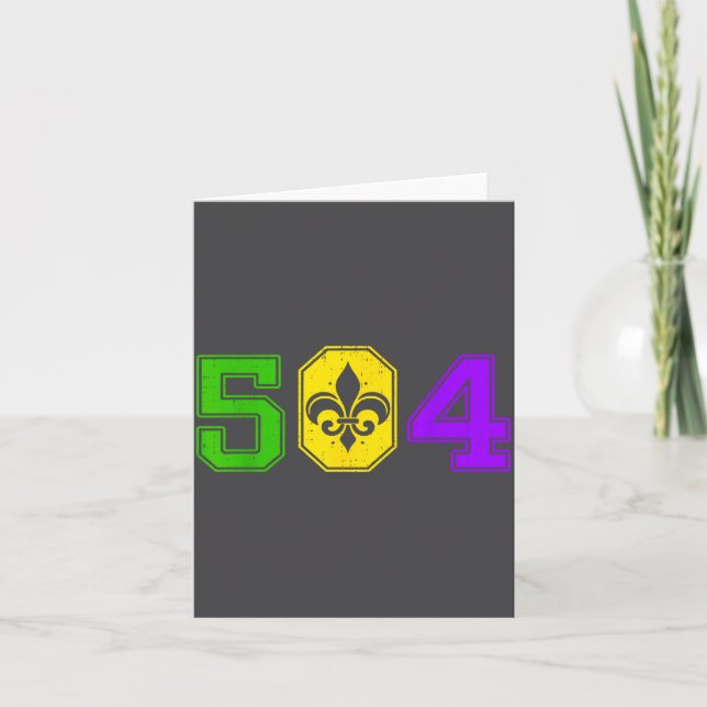 Tarjeta 504 Mardi Gras New Orleans Louisiana Carnival Men  (Anverso)