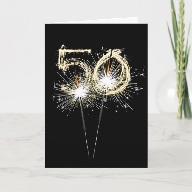 Tarjeta 50.ª estafadora de cumpleaños en negro (Anverso)
