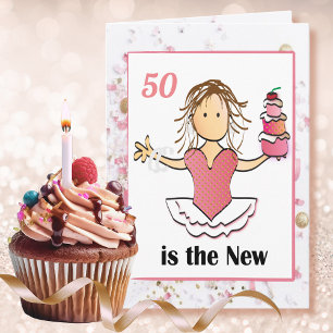 Tarjeta 50.ª fabulosa Personalizado de una mujer divertida