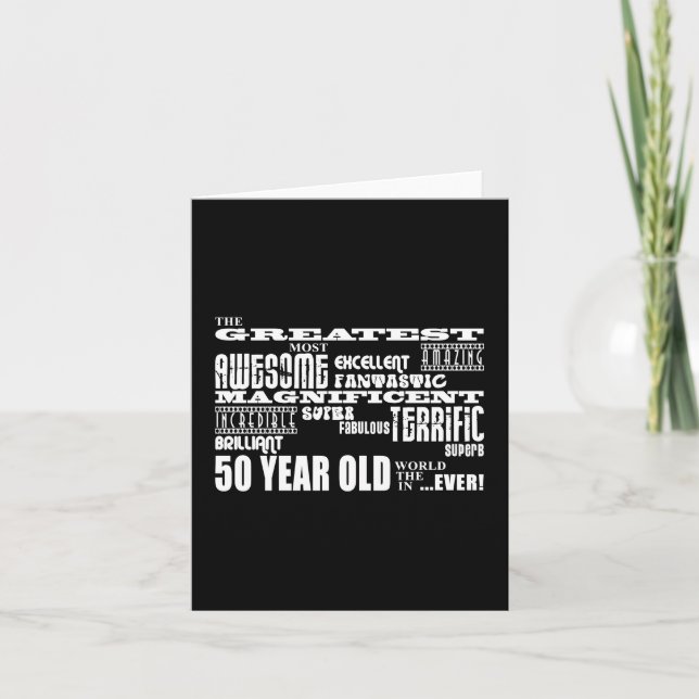Tarjeta 50.ª Fiesta de Cumpleaños Más Grande De Cincuenta  (Anverso)