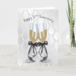 Tarjeta 50.º Aniversario Boda Tostada de Champagne