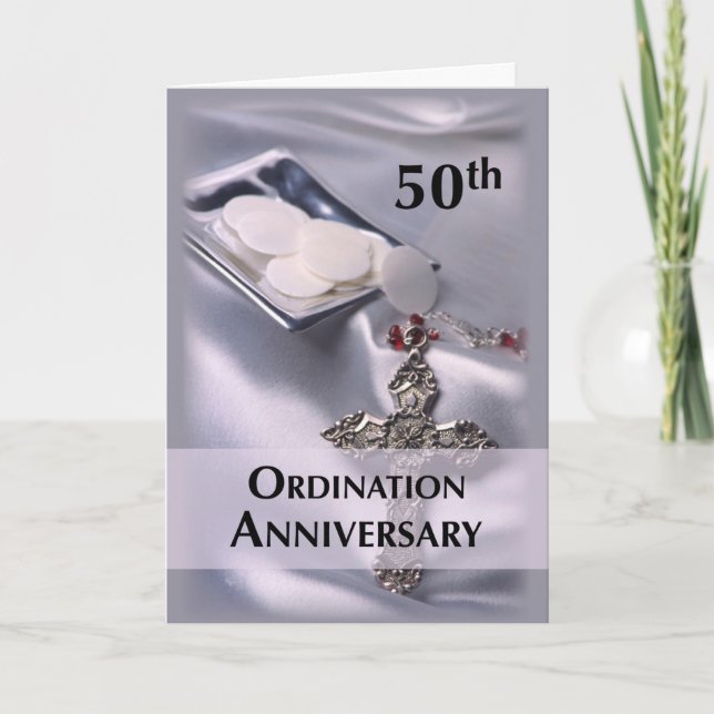 Tarjeta 50.º Aniversario de la Ordenación Felicitaciones (Anverso)