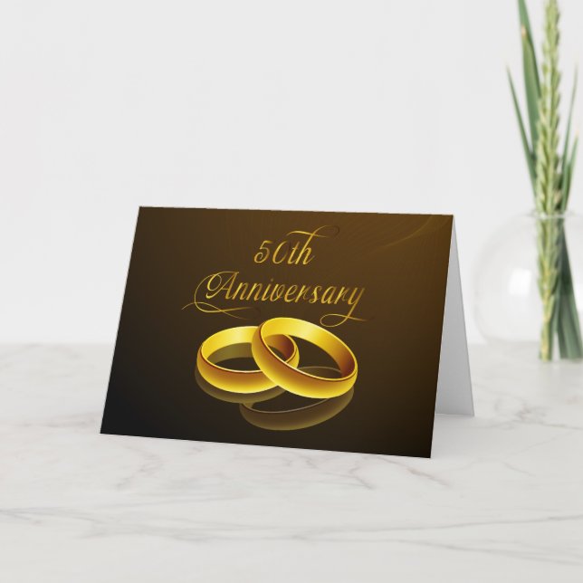 Tarjeta 50.º aniversario | Guión dorado (Anverso)