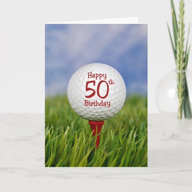 Tarjeta 50.º Ball de golf de cumpleaños (Anverso)
