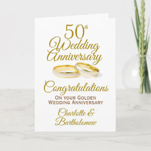 Tarjeta 50.º Boda Aniversario Felicitaciones