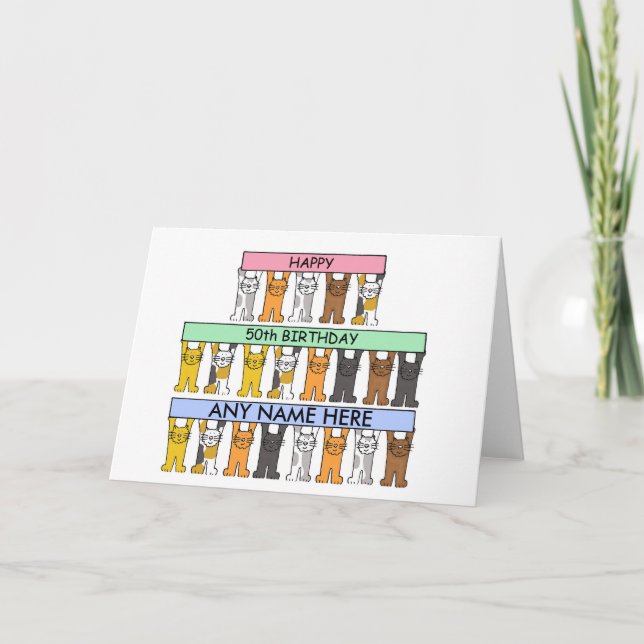 Tarjeta 50.º cumpleaños al Personalizar con cualquier nomb (Anverso)