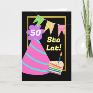 Tarjeta 50.º cumpleaños en el año Personalizado Sto polaco