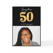 50.º cumpleaños Foto Gold Modern