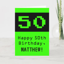 50.º cumpleaños: Nerdy / Geeky Style "50" y nombre