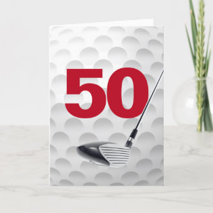Tarjeta 50.º diseño de la pelota de golf de cumpleaños