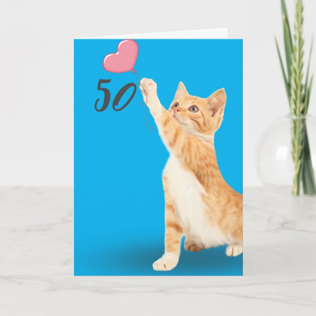Tarjeta 50.º gatito (Anverso)