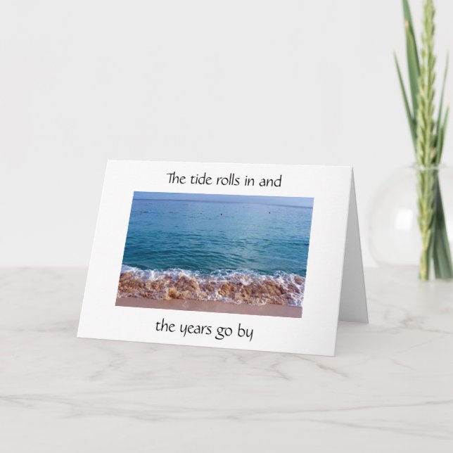 TARJETA 50.º HUMOR DE CUMPLEAÑOS MIENTRAS LA ORILLA ENTRE (Anverso)