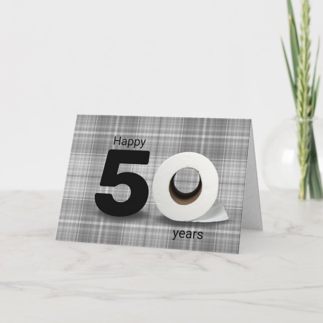 Tarjeta 50.º papel higiénico de cumpleaños rollo (Anverso)