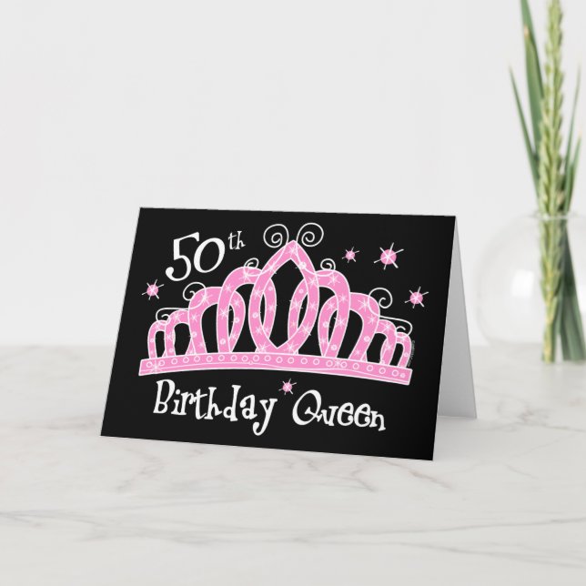 Tarjeta 50.a reina DK del cumpleaños de la tiara (Anverso)