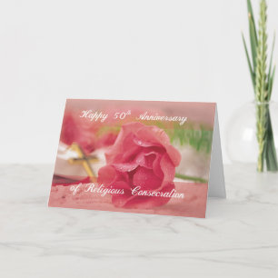 Tarjeta 50° Aniversario de la consagración religiosa Rosa