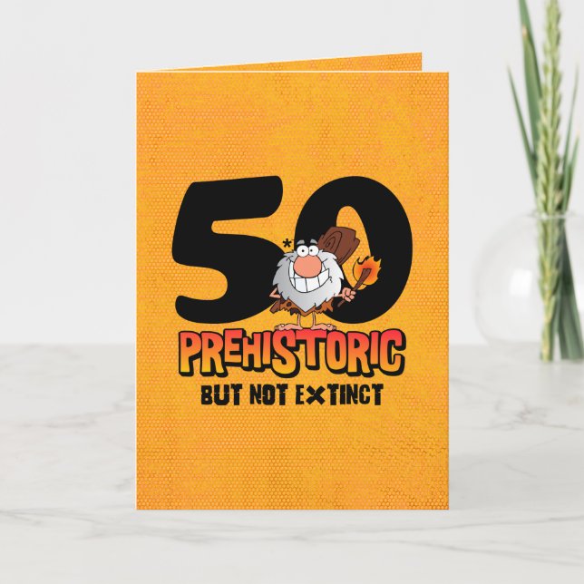 Tarjeta 50 Aniversario de la Prehistoria (Anverso)