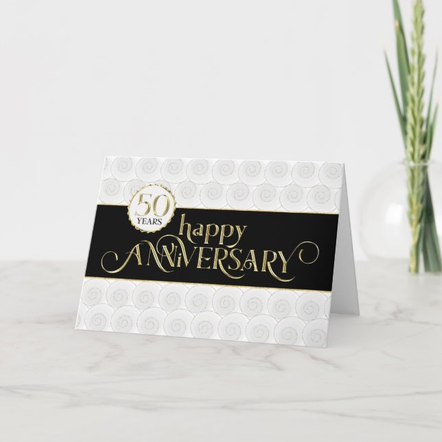 Tarjeta 50 Aniversario del Empleado - Prestigioso Oro Negr (Anverso)